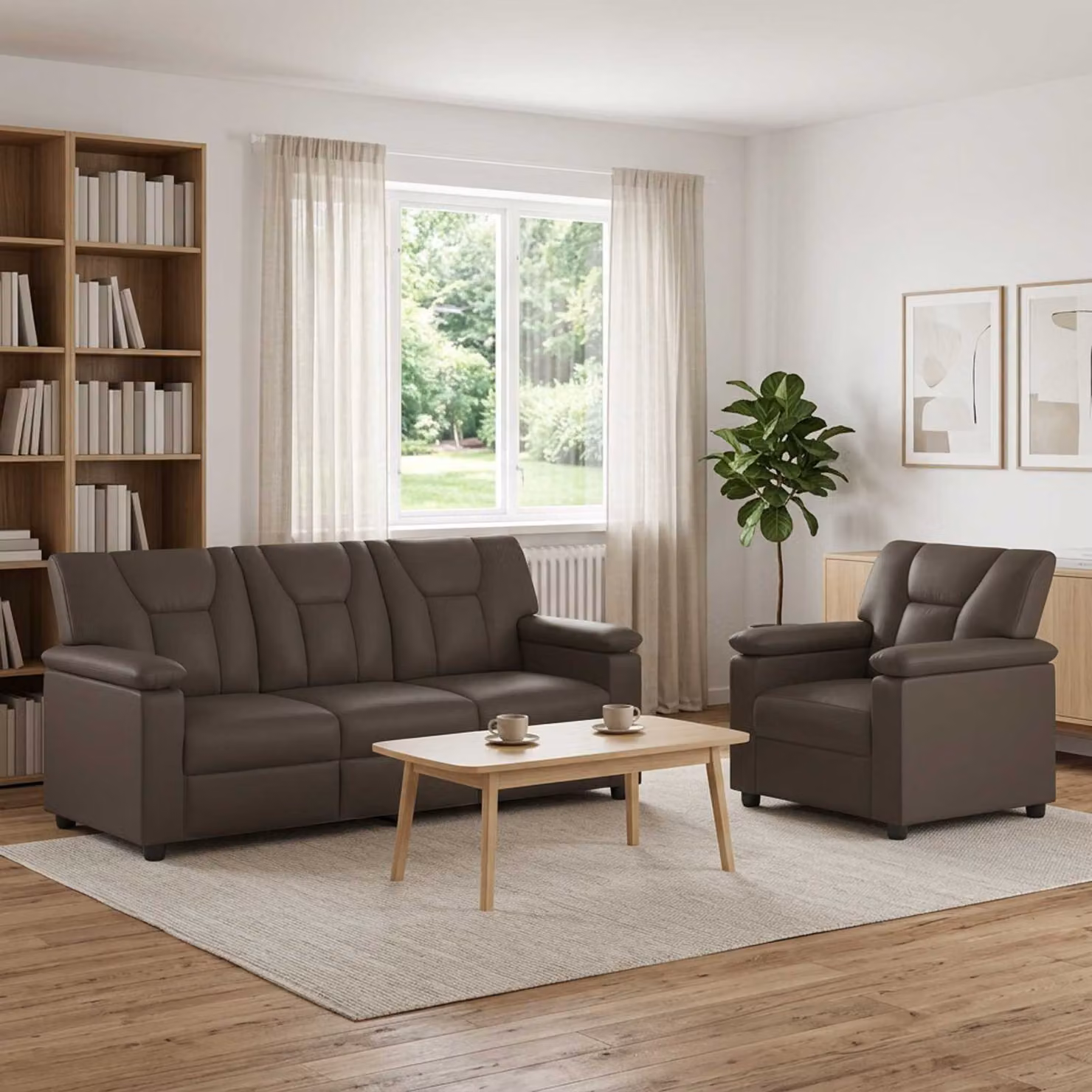 Set di 2 divani moderni vidaXL in similpelle grigia con struttura in metallo per il tuo soggiorno