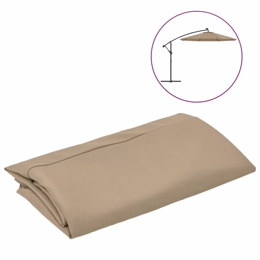 Tessuto di ricambio per ombrellone a sbalzo color talpa 350 cm