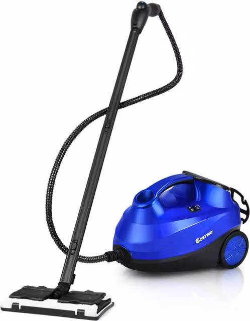 Pulitore a vapore per pavimenti, tappeti e finestre Clatronic, 2000W, con 19 accessori e serbatoio da 1,5 litri, Blu – 1