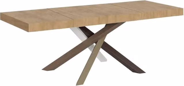 Tavolo allungabile 120/204x80 cm Karamay colore quercia natura gambe antracite