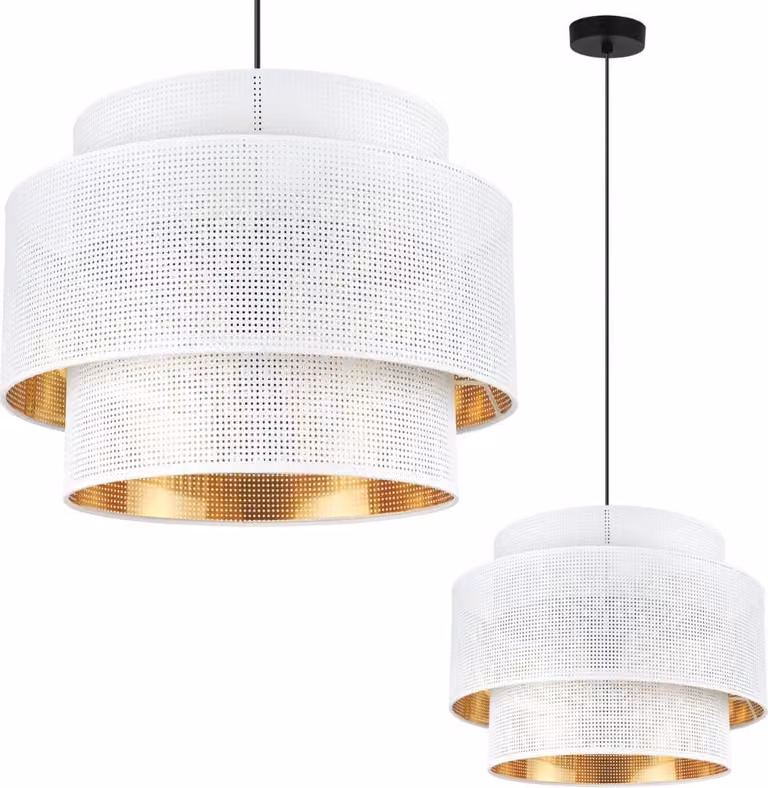 Asti Trio Lampada A Sospensione Oro Bianco 40Cm Maglia