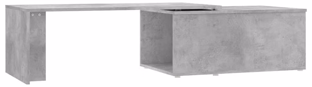 Tavolino da salotto in legno, colore grigio cemento, dimensioni 150 x 50 x 35 cm