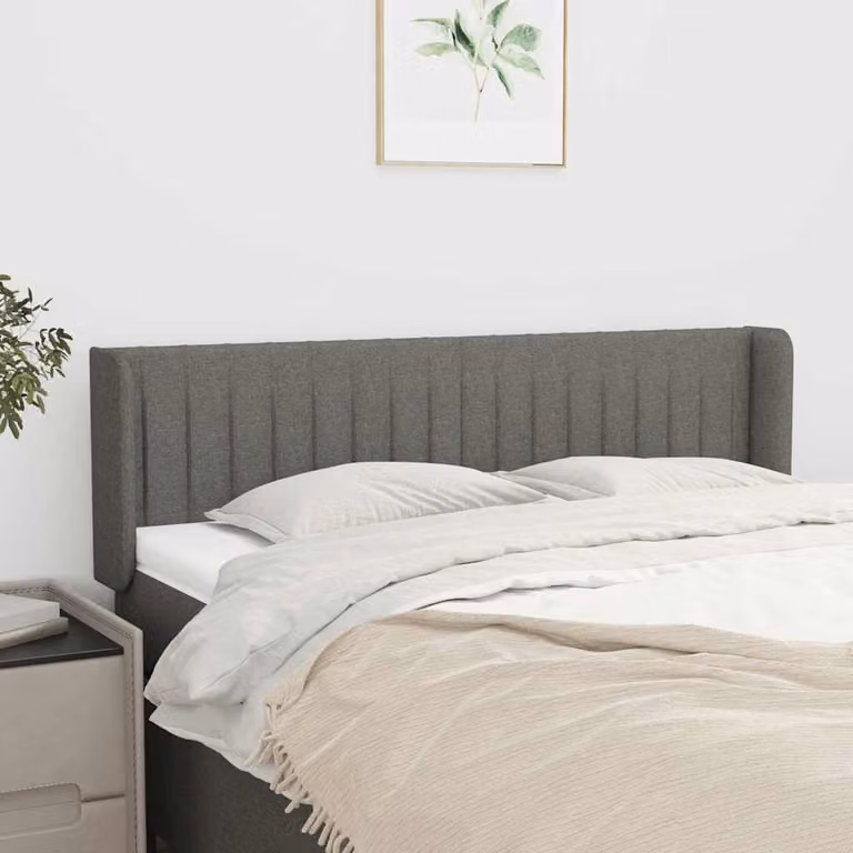 Testiera ad orecchio vidaXL in tessuto grigio scuro L: 147 cm, P: 16 cm, H: 78-88 cm
