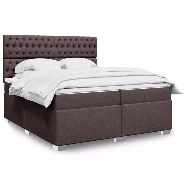 Letto Ibrido con Giroletto a Molle e Materasso vidaXL, Marrone e Bianco, L/P: 200 x 200 cm
