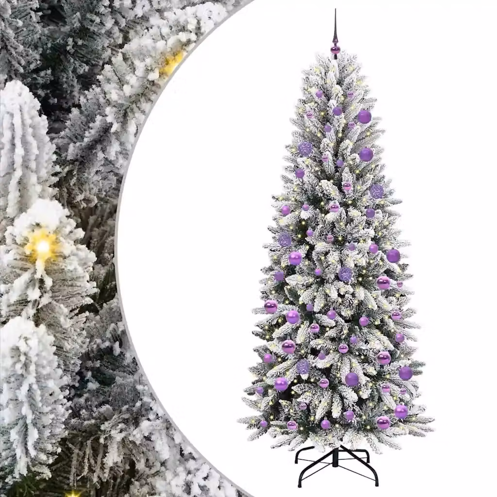 Albero di Natale artificiale moderno vidaXL bianco con luci LED warm white Altezza: 210 cm – 2