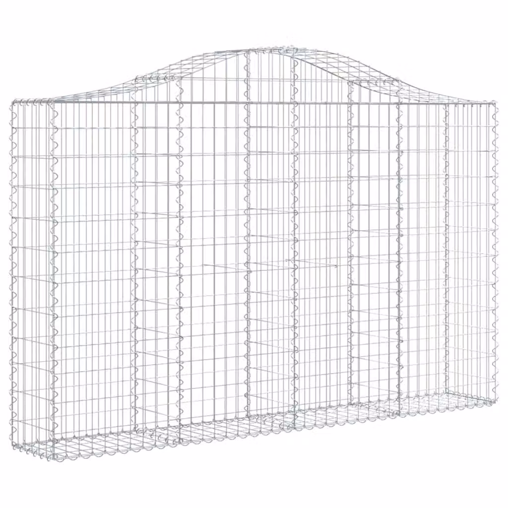 Cesto Gabbione ad Arco 200x30x120/140 cm Ferro Zincato