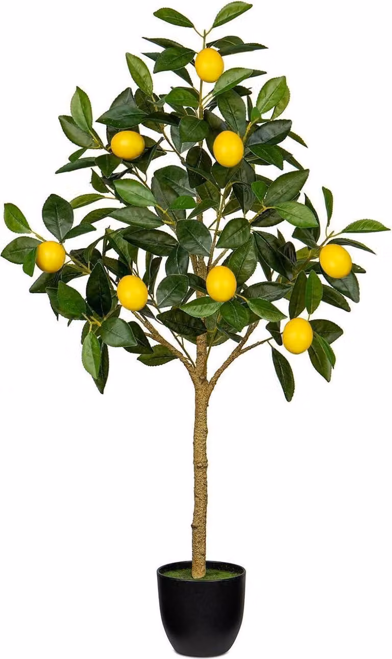 Albero di limone artificiale di 90 cm in vaso per interni ed esterni