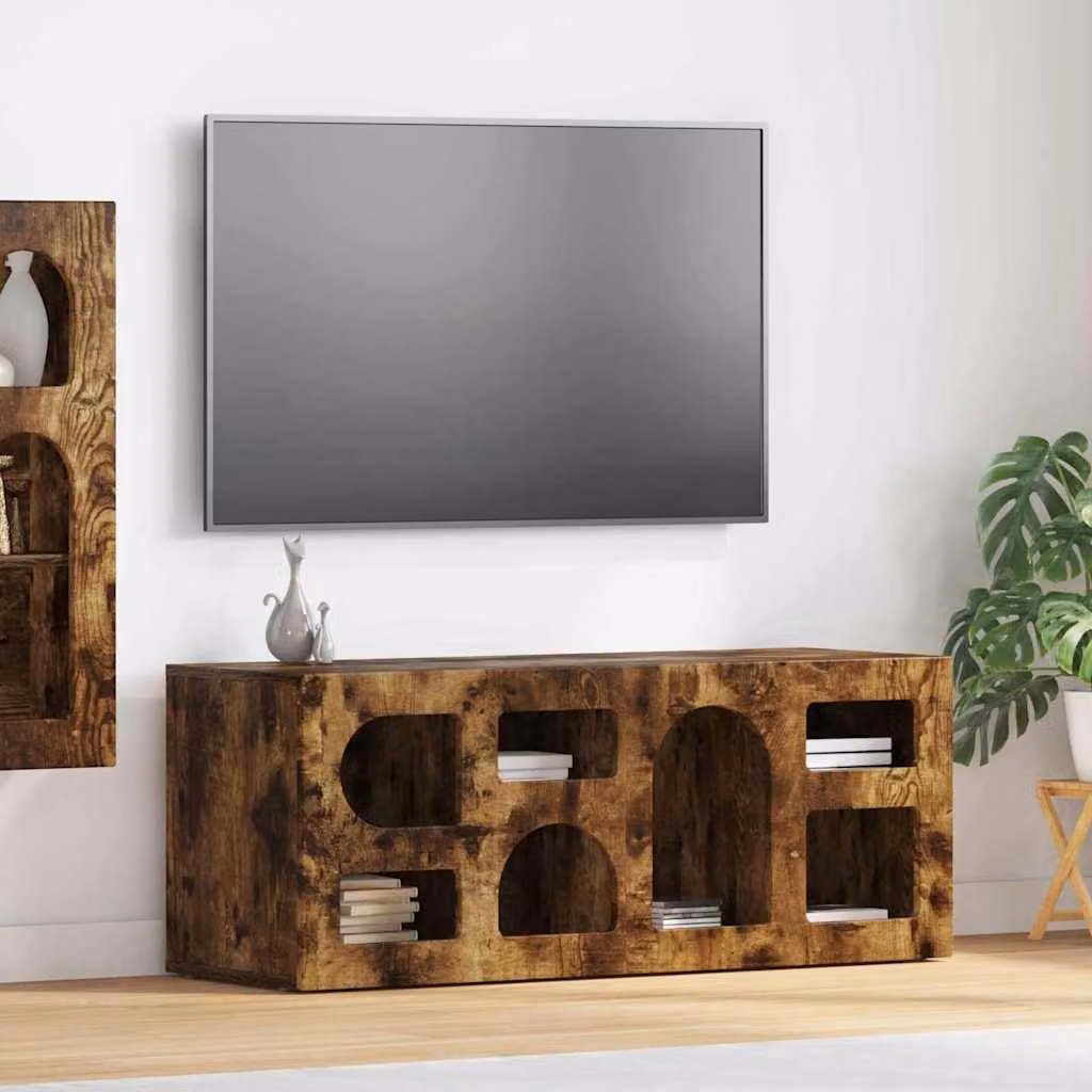 Mobile TV ELST vidaXL in Rovere fumé, L 100 x P 35 x H 40 cm