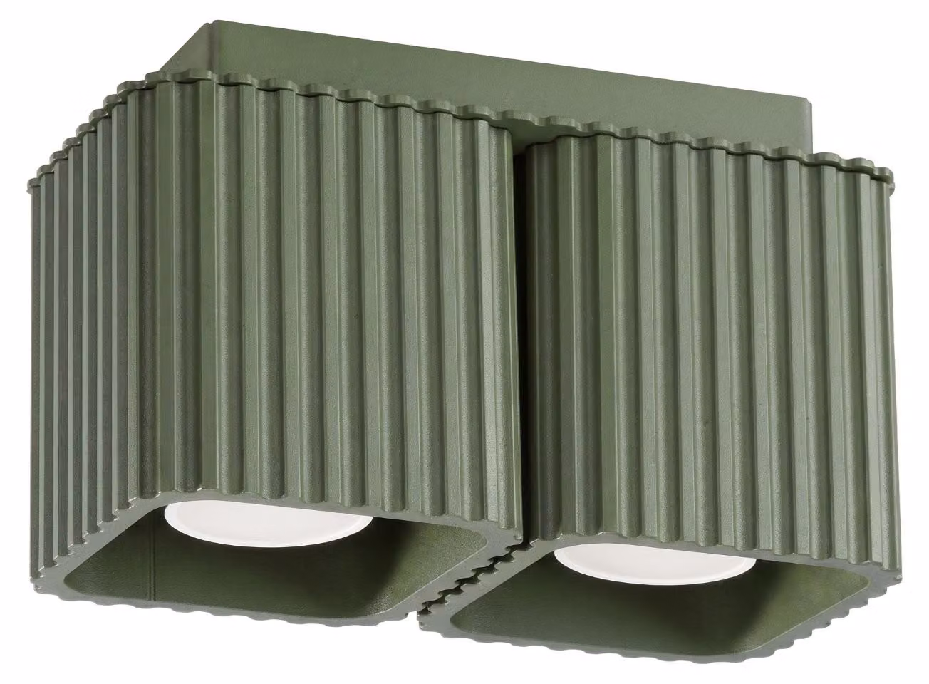 Plafoniera RIFF 2 verde oliva GU10 2xGU10 10W alluminio 12x10x20,5cm Sollux Lighting