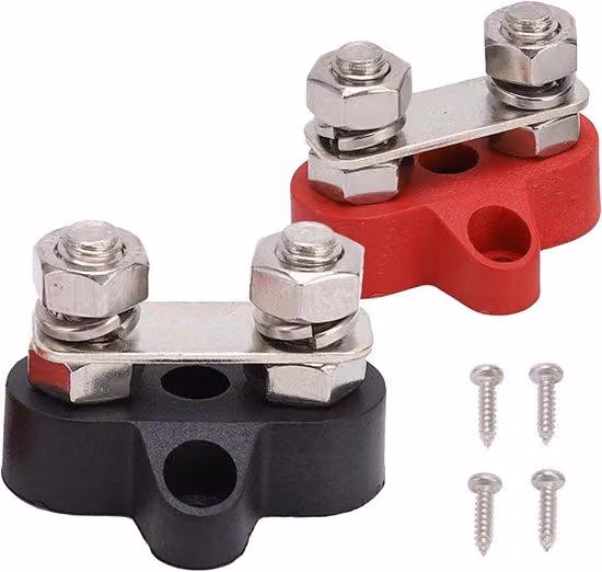Set di morsetti isolati per batteria - Polo positivo e negativo - 12 V, 24 V - Morsetti isolati per auto, barche e yacht