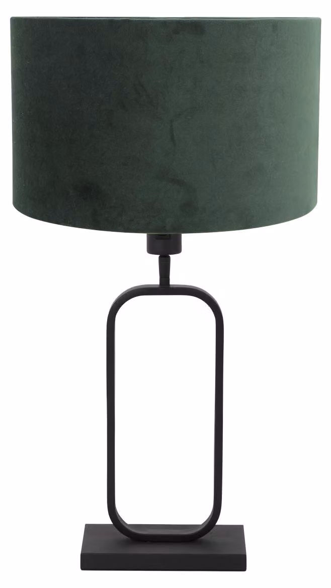 Lampada da tavolo - nero - Stang - metallo velluto - lampada da comodino - E27 - 4811ZW - Steinhauer