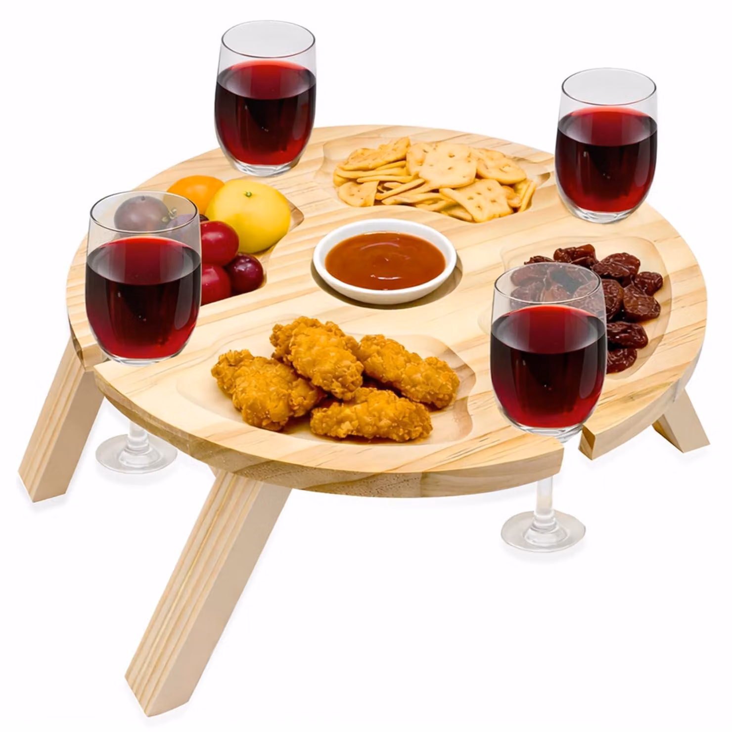 Tavolo pieghevole da picnic con portabicchieri per vino - Tavolo portatile per l'esterno
