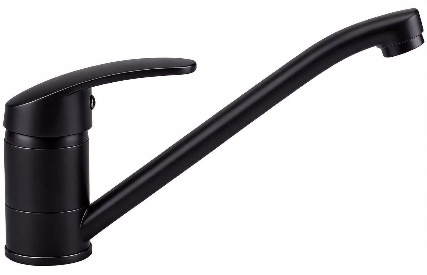 Miscelatore monocomando per cucina, nero, in ottone, girevole a 360°