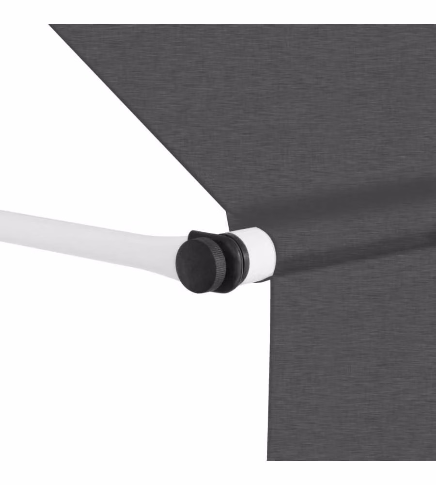 vidaXL Tenda da Sole Retrattile Manuale con Bracci Pieghevoli in Acciaio e Tessuto in Poliestere, Antracite, L: 250 cm, P: 120 cm – 2