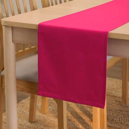 Tovaglia in cotone, 32x230 cm, tela rosso fuoco | Lavabile, resistente