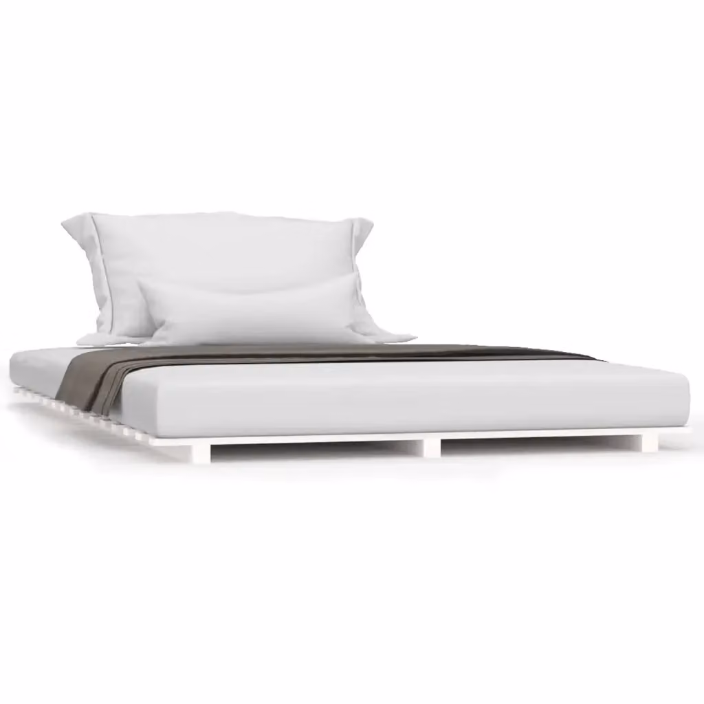 Struttura Letto Giroletto Design Mania in Legno Massello di Pino Bianco L 150 x P 200 cm – 2