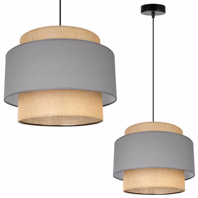 Lampada a sospensione, lampadario da soffitto, paralume, Boho Juta