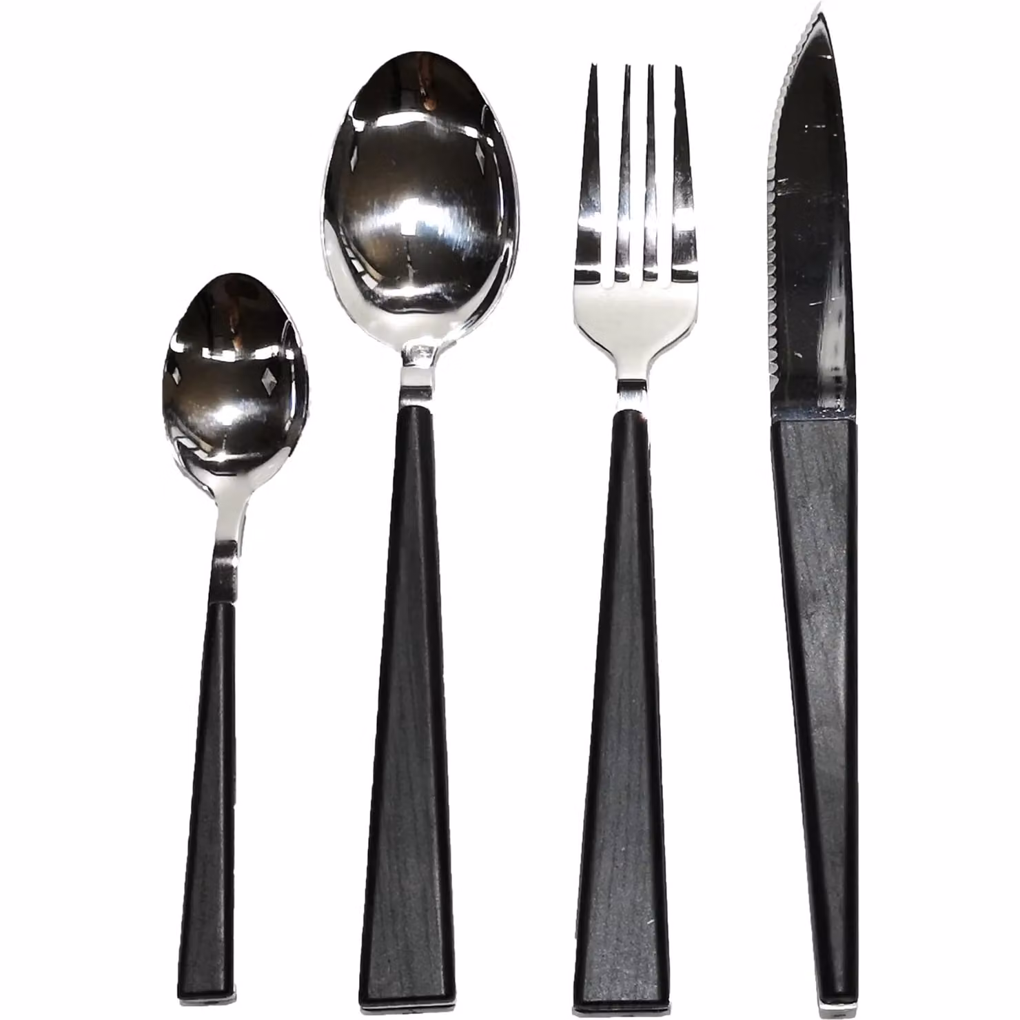 GUSTO CASA Servizio posate in acciaio inox color nero 24 pezzi Linea Wood Elegant