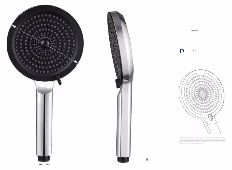 Doccia, 4 modalità di spruzzo, installazione manuale, 5 pollici / 12,7 cm