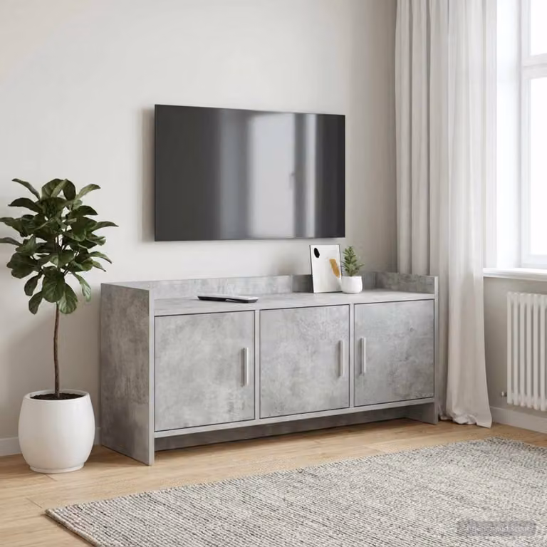 Mobile TV vidaXL moderno in grigio cemento e legno ingegnerizzato L 102 x P 33 x H 47 cm