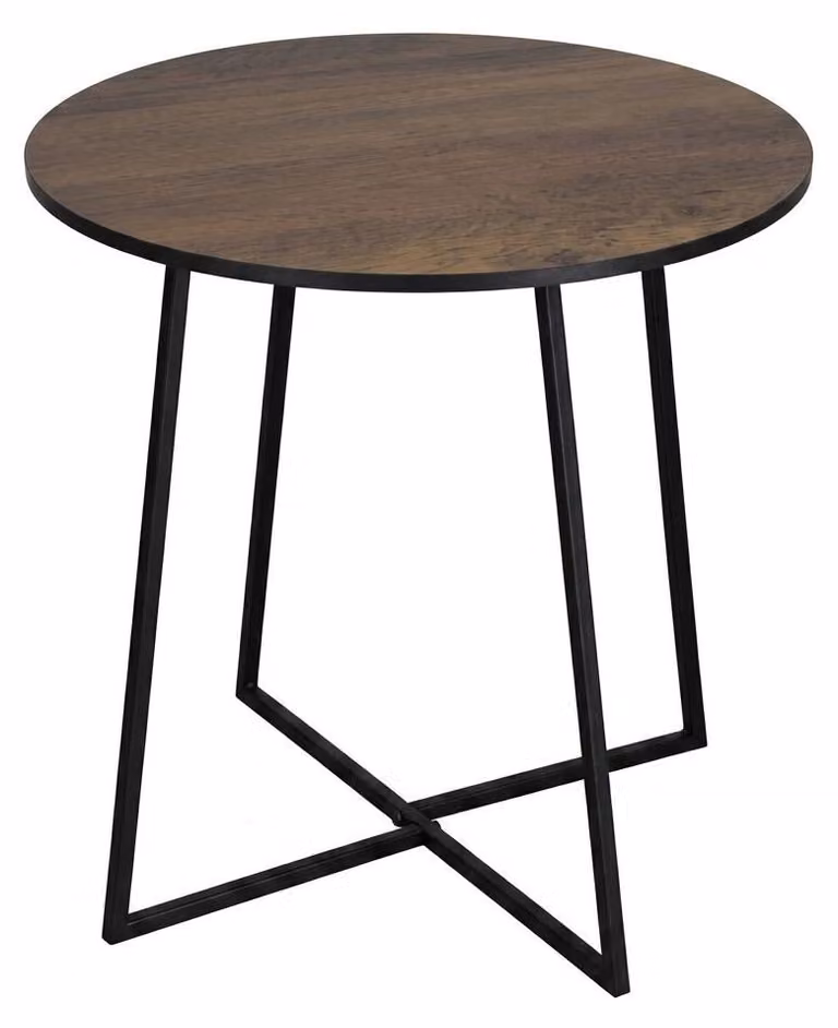 Tavolino Ausiliario Loft Design Industriale Metallo Legno Soggiorno 40x40cm