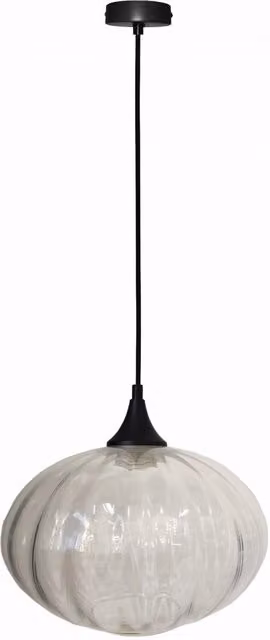 Lampada a sospensione Candellux Exeter in vetro nero e trasparente con attacco E27, diametro: 26,5 cm – 1