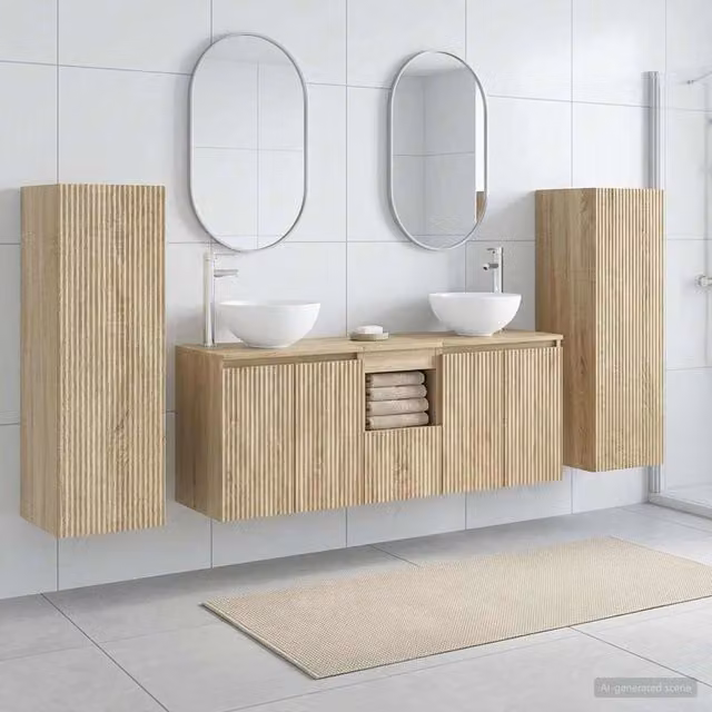 Set di mobili per il bagno 5 pz Rovere Sonoma 3405985
