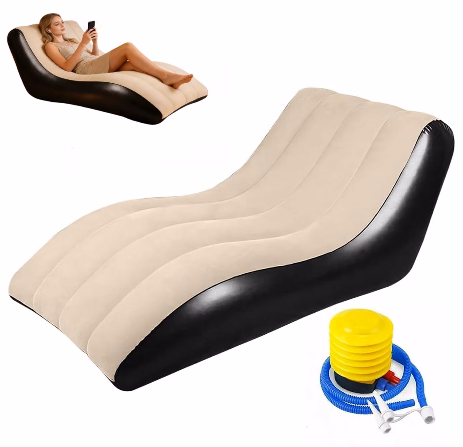 Solidchoice - Divano gonfiabile con pompa ad aria, ideale per interni ed esterni