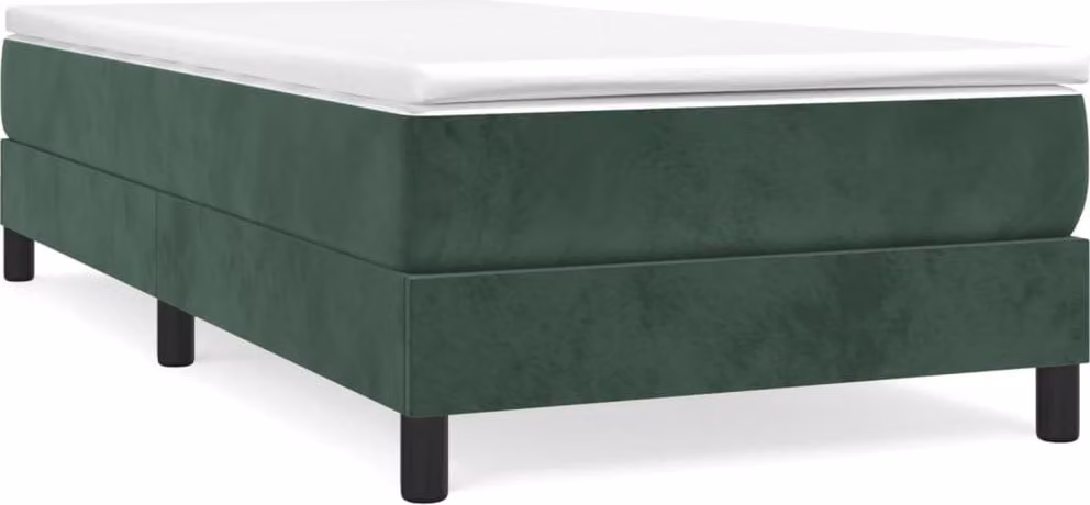 Giroletto a Molle con Materasso Verde Scuro 90x200 cm Velluto