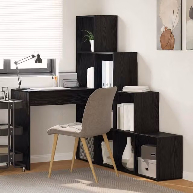 Scrivania ad angolo Rovere Nero 101,5 x 149,5 x 149,5 cm 3337242