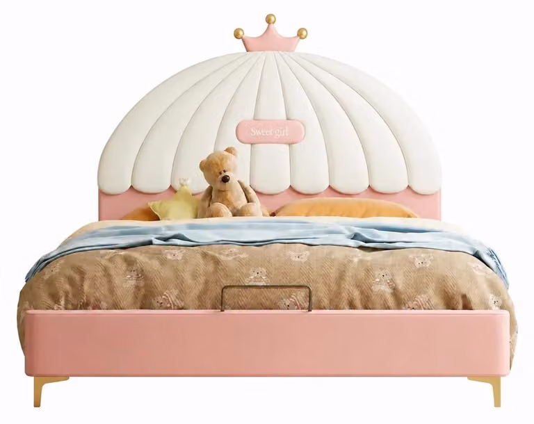 Letto per bambini Rosa, in stile carrozza da principessa, ideale per bambine, arredamento per la cameretta