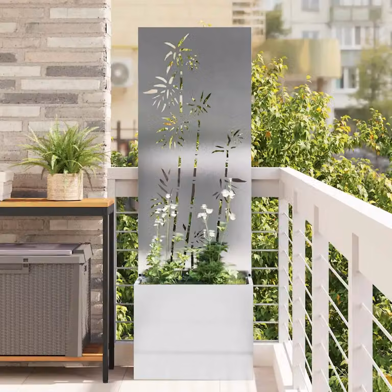 vidaXL Paravent per privacy in giardino in acciaio inossidabile Argento L/P/H: 50 x 32 x 150 cm