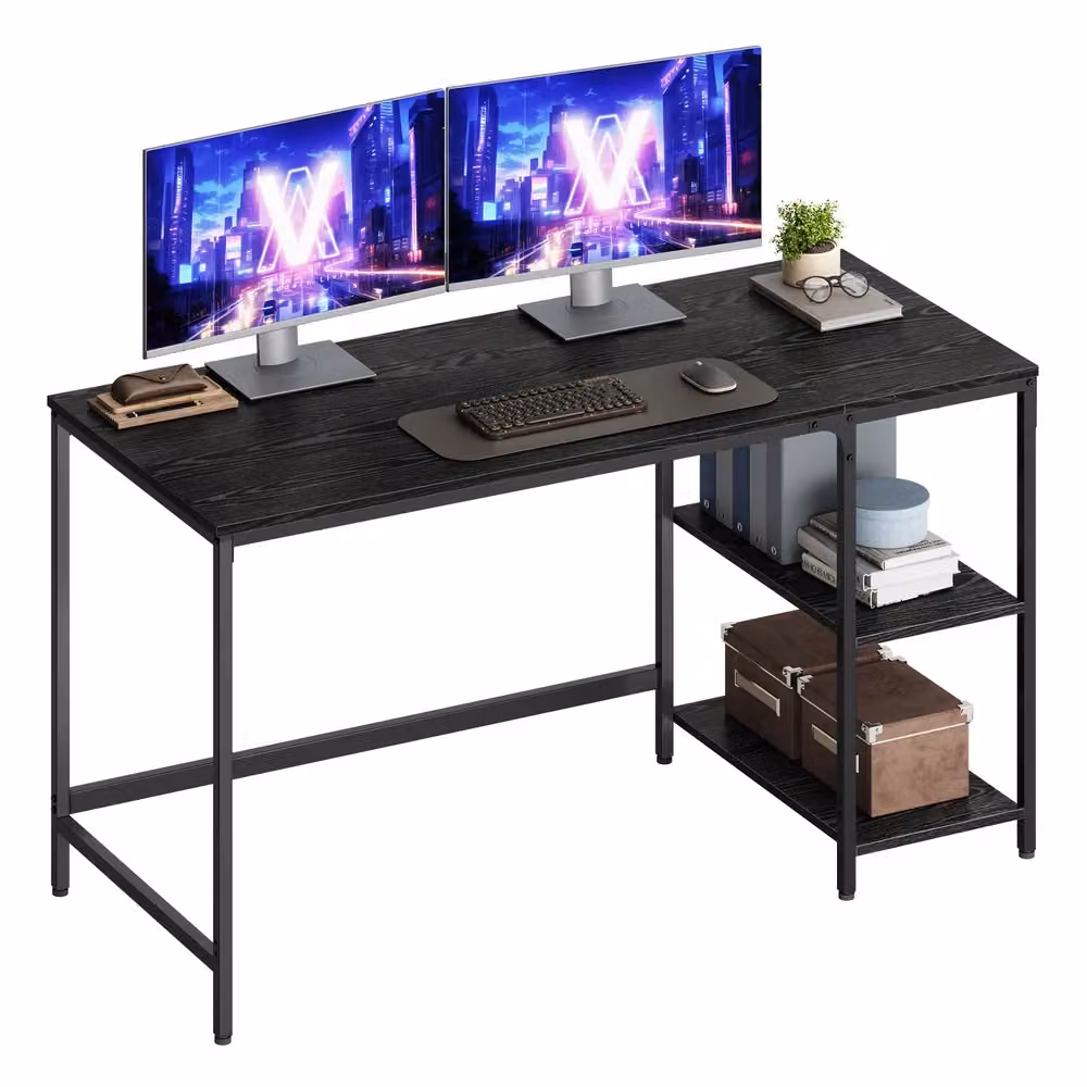 Scrivania da Computer, Nero Ebano / 60P x 140l cm