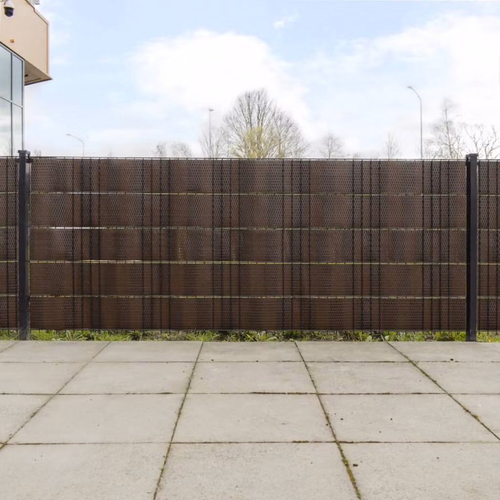 Set di 10 coperture per balcone vidaXL in polyrattan, marrone e nero, dimensioni: 255 x 19 cm