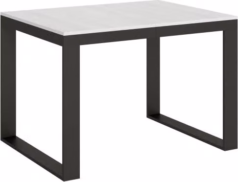 Tavolo allungabile Itamoby moderno rettangolare con telaio antracite e piano bianco frassino L: 120 cm, P: 90 cm, H: 77 cm – 1