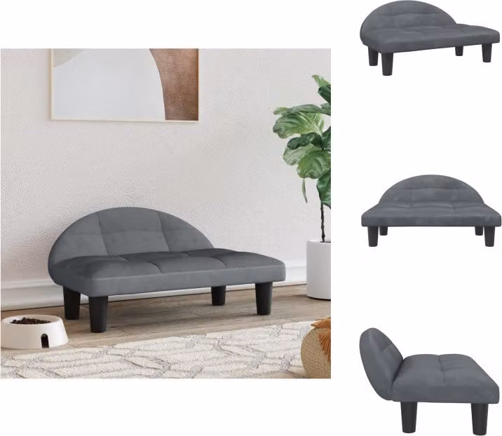 vidaXL Letto per cani grigio scuro 70x52x30 cm in velluto - Letti per cani