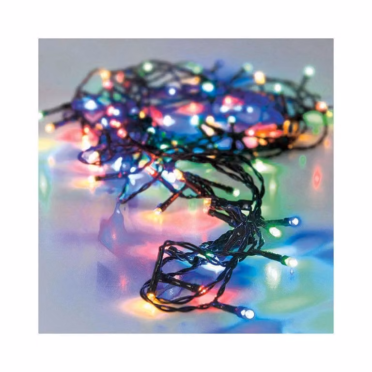 Ghirlanda multifunzionale a batteria 24 led cavo verde luce multicolore 2,3m