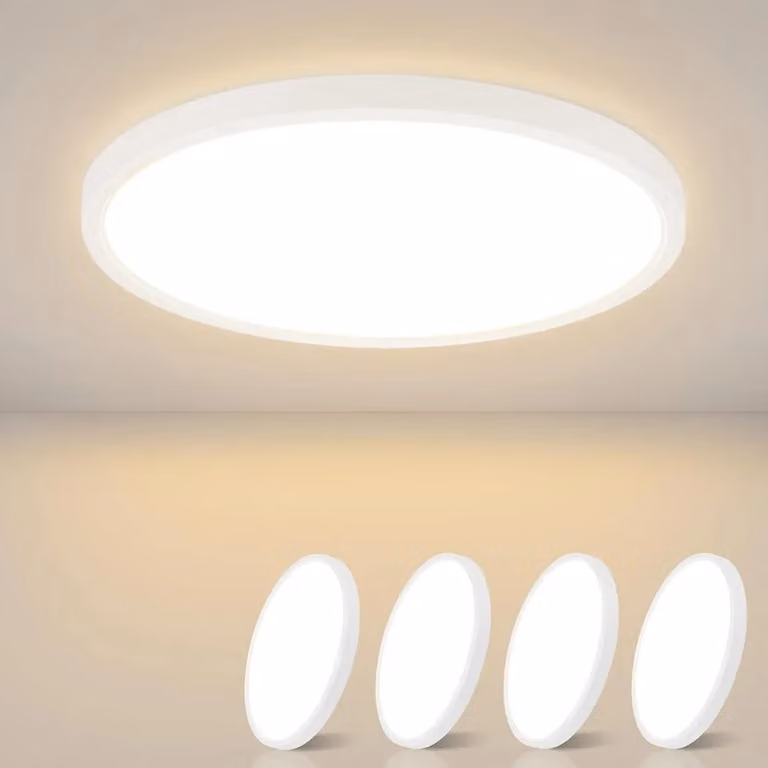 ZMH Lampada da soffitto a LED bianca 4ER Lampada da soffitto piatta 8W 3000K Bianco caldo 17cm Piccola illuminazione da soffitto per cucina e corridoio