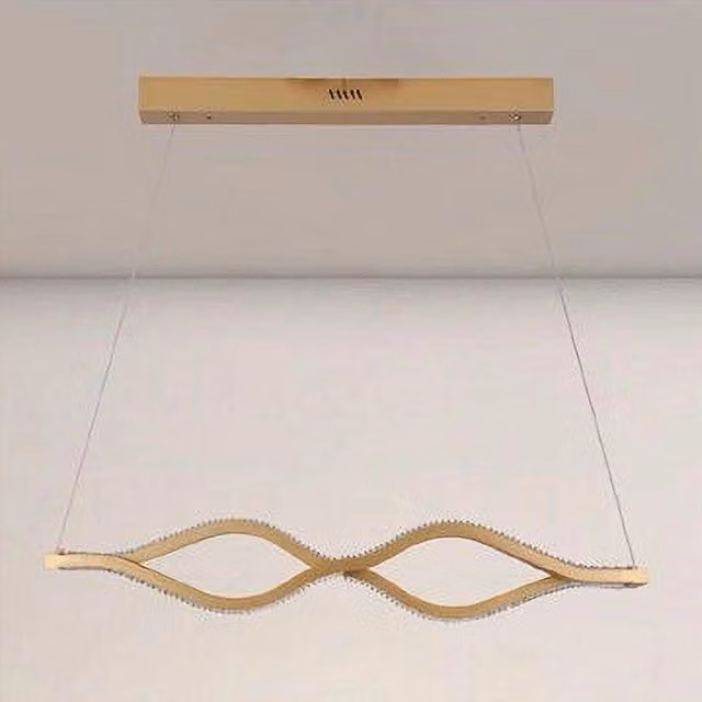 Trade Shop - Lampadario A Sospensione Led 58 Watt Onda Infinito Cristallo Ondulato Oro 32149 -