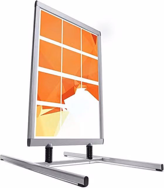 Cornice bifacciale da esterno a cavalletto antivento Top Eventi Store in alluminio argento L: 70 cm, H: 100 cm