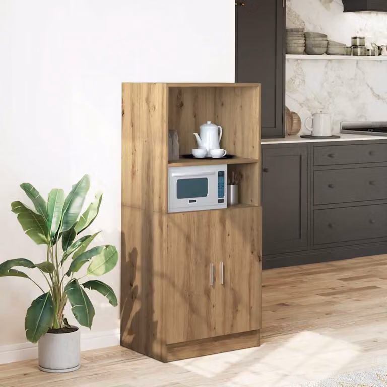 Armadietto da cucina moderno vidaXL in MDF marrone con ante a battente e ripiani interni L/P/H: 57 x 41,5 x 131,5 cm
