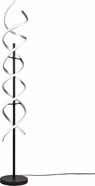 Piantana LED a spirale, metallo, alluminio e nero, H 150 cm, Sequence