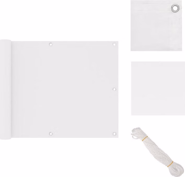 vidaXL Schermo privacy per balconi bianco 75x600 cm Tessuto Oxford - Ombrelloni e tende da sole