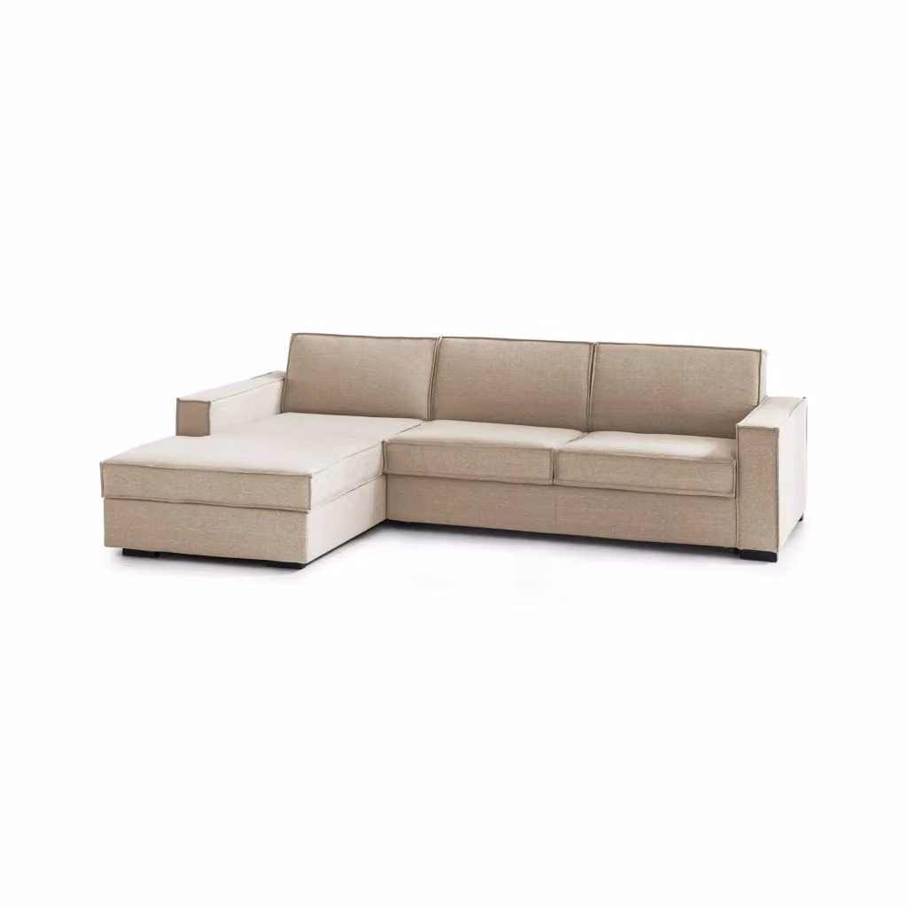 Divano ad angolo Anila TALAMO ITALIA con penisola contenitore sinistra, Beige, L: 280 cm, H: 90 cm, P: 95 cm – 2