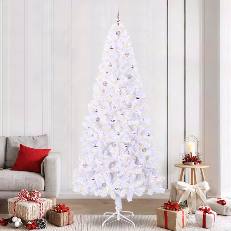 Maison Exclusive - Albero di Natale artificiale bianco, 240 cm, in PVC e acciaio