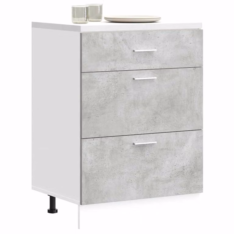 vidaXL Base da Cucina “Lyon” Grigio Cemento in Legno Multistrato