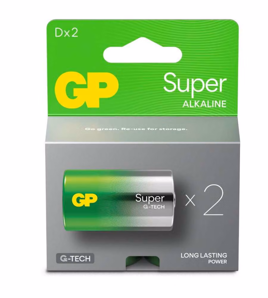 Batteria Super Alcalina 1,5V Torcia D / 13A-U2 / LR20 2 pz