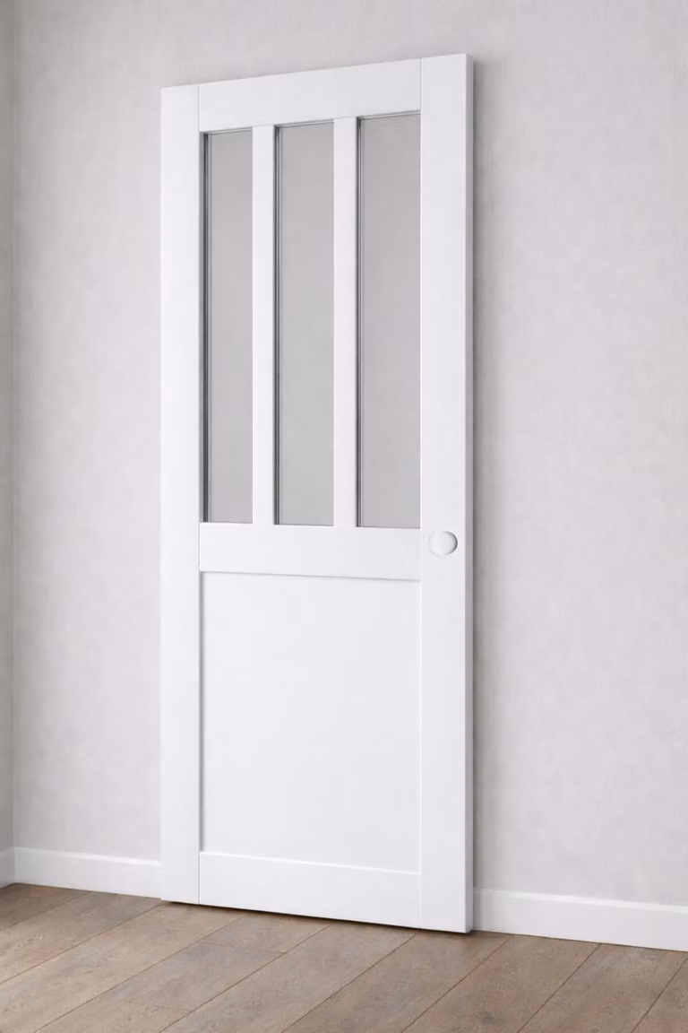 Porta scorrevole da officina bianca H204 x L93 cm, conchiglie bianche Gd Menuiseries