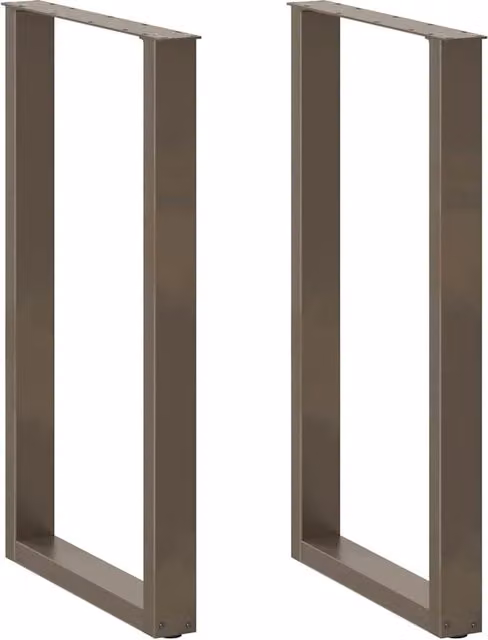 Set di 2 gambe per tavolo da bar a forma di U 60 x 100 cm stabili e moderne in acciaio naturale 02_0057479