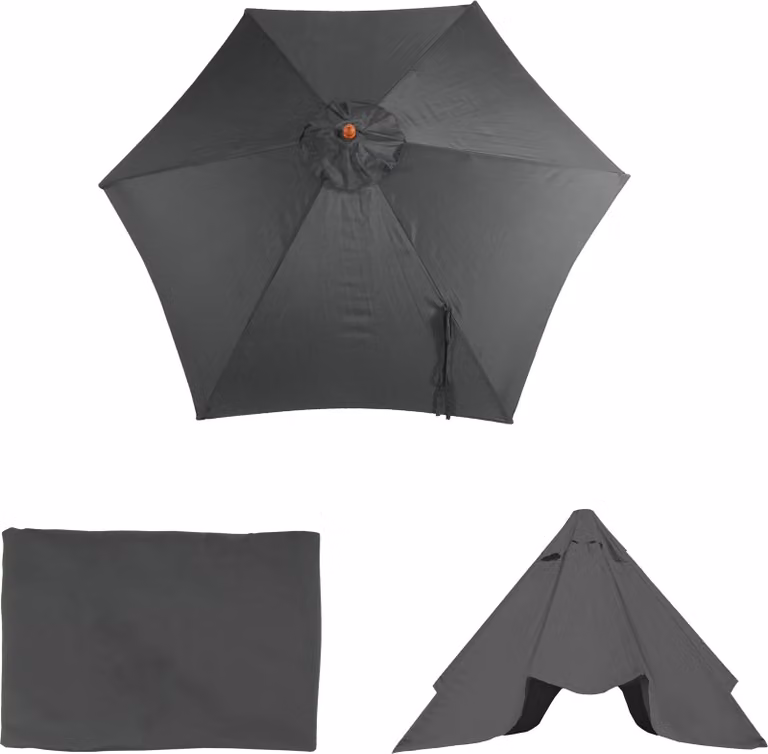 Copertura di ricambio per ombrellone Florida, copertura di ricambio per ombrellone, Ø 3m poliestere 6 montanti ~ antracite